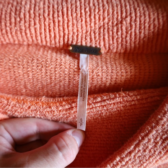 Free People Boho Ottoman Slouchy Tunic Sweater in Tangerine Womens Size Small - Picture 8 of 12